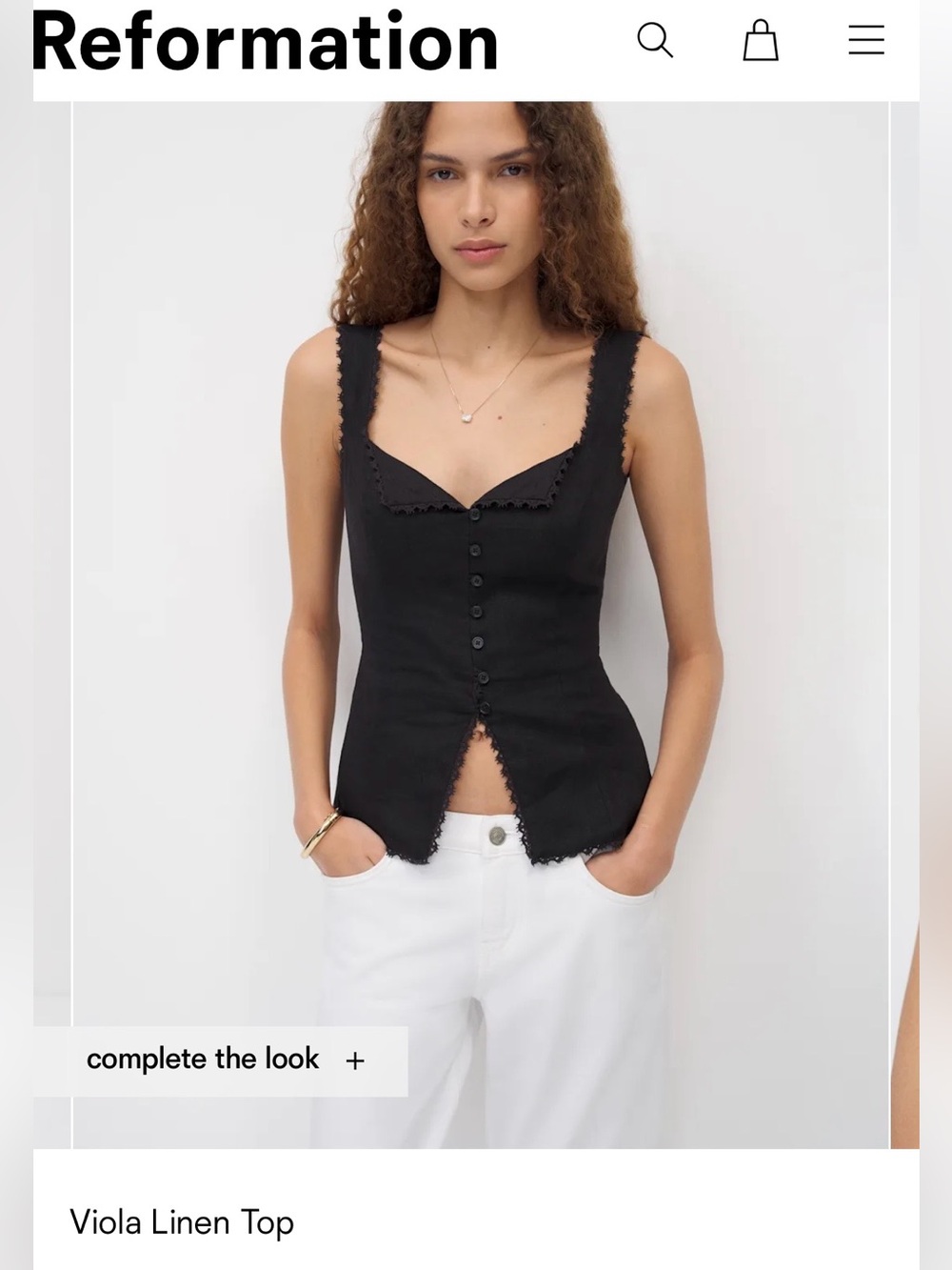 Reformation Viola Linen Top 4
